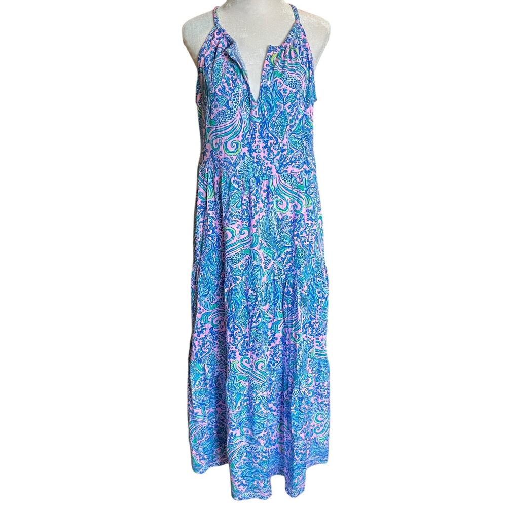 NWT! Lilly Pulitzer Maribella Halter Maxi Dress Lilac Rose We Mermaid It Medium - Picture 4 of 8
